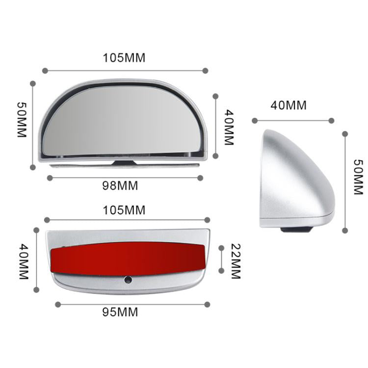 Trainer Car Rearview Mirror Plus Blind Spot Mirror Car Reversing Aid Car Small Round Mirror, Black, Silver