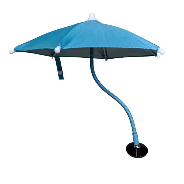 Magnetic Phone Mini Sun Protection Umbrella Parasol Diameter 9.4 inch, Metal Hose 8.3 inch, Black, Blue, Pink
