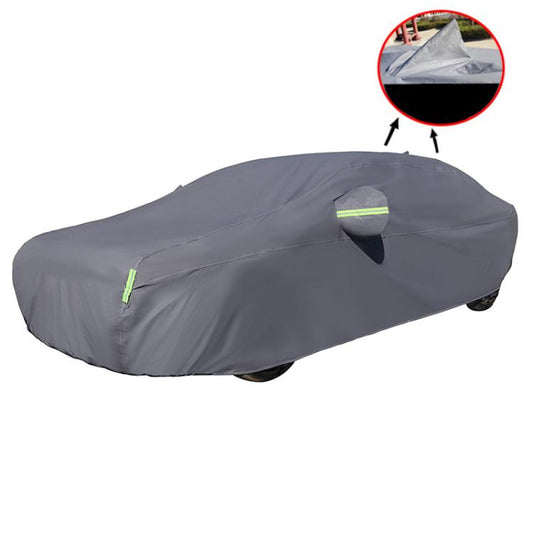 Hatchback Car EVA Plus Velvet Thickened Heat Insulation Sunshade With Shark Fin, S 3.6x1.6x1.5m, M 4x1.65x1.55m, L 4.2x1.7x1.6m, L+ 4.4x1.75x1.65m, XL 4.6x1. 8x1.7m, XXL 5.2x1.85x1.75m