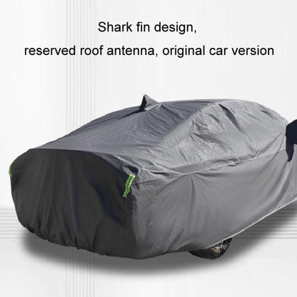 Hatchback Car EVA Plus Velvet Thickened Heat Insulation Sunshade With Shark Fin, S 3.6x1.6x1.5m, M 4x1.65x1.55m, L 4.2x1.7x1.6m, L+ 4.4x1.75x1.65m, XL 4.6x1. 8x1.7m, XXL 5.2x1.85x1.75m