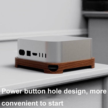 For MAC Mini M4 Wooden Desktop Host Bracket Base Heat Dissipation Rack, Walnut, Beech