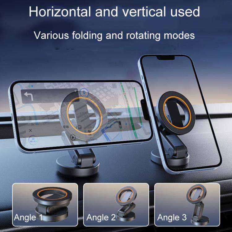 JK-319 Universal Foldable Car Cell Phone Holder Car Dashboard Rotating Magnetic Navigation Mount