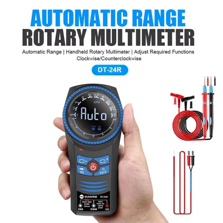 Rotary Auto Ranging Multimeter Voltage Resistance Measurement Buzzer, DT-24R