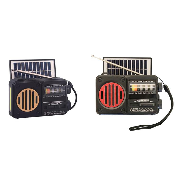 322BTS Solar Multi-band Antenna FM Radio Portable Flashlight Bluetooth Speaker