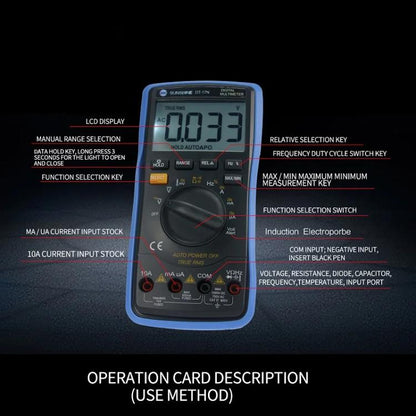 Auto Range Digital Multimeter LCD Display Tester Pen High Precision Measurement Of Capacitance Voltage Current, DT-17N