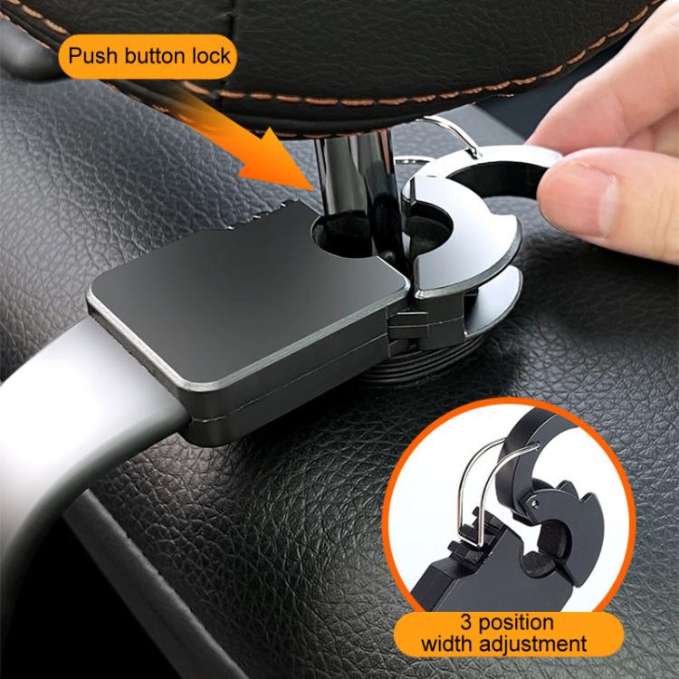 Car Rear Seat Headrest Multifunctional Rotating Telescopic Cell Phone Holder Hooks