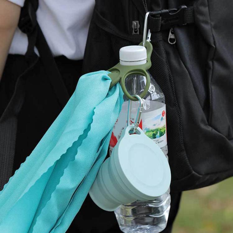 3pcs Outdoor Mountaineering Water Bottle Buckle 3-hole Silicone Towel Portable Holder