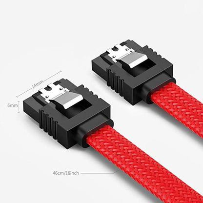 SATA3.0 With Aluminum Foil Shield Braided Cable Body Computer Hard Drive Power Cable, 0.5m