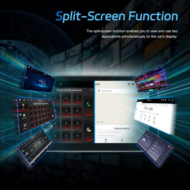 10 Inch Android 13.0 Universal Player Car Reversing Center Control Integrated Machine, 4+64G