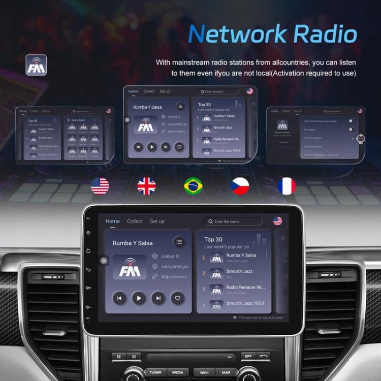 10 Inch Android 13.0 Universal Player Car Reversing Center Control Integrated Machine, 4+64G