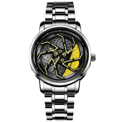 YAZOLE N942 Personalized Men Watch Rotating Skeleton Watch