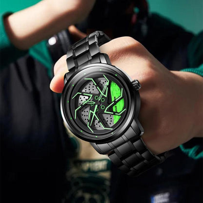 YAZOLE N942 Personalized Men Watch Rotating Skeleton Watch