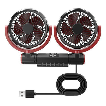 F7201 Car Foldable Rotating USB Dual-Head Fan, Dual-Head