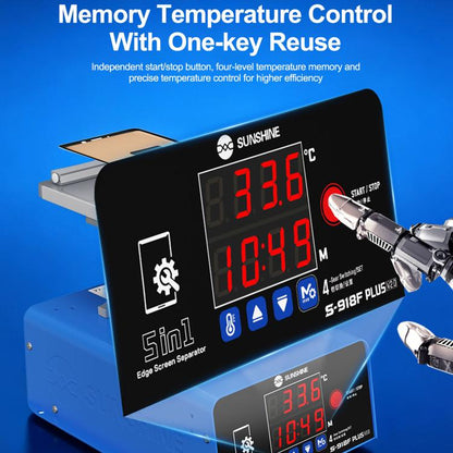 SUNSHINE S-918F Plus 5 In 1 Curved Screen Separator Mobile Phone LCD Screen Repair Separator Heating Platform, S-918F Plus