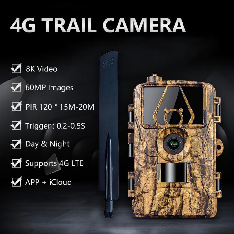 4G Hunting Camera Night Vision SIM Card HD 8K 60MP Photo Video Hunting Camera, PR801LTE European Version, PR801LTE USA  Australia Version