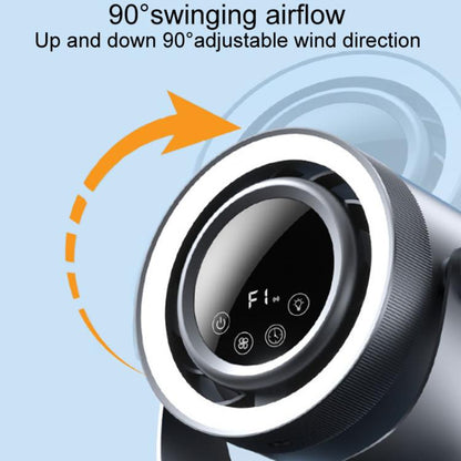F158 Desktop Mini Multi-Speed Circulating Fan Timed Remote Control Lighted Fan, Gray Plug-In, Beige Plug-In, Gray Rechargeable, Beige Rechargeable