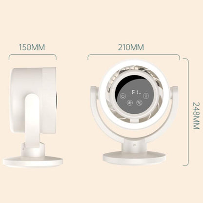 F168 Intelligent Voice Desktop Circulation Fan Touch-Screen Shaking-Head High Rotation Speed Bladeless Night Light Fan