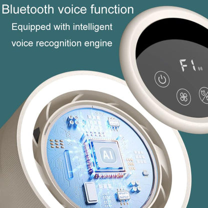 F168 Intelligent Voice Desktop Circulation Fan Touch-Screen Shaking-Head High Rotation Speed Bladeless Night Light Fan