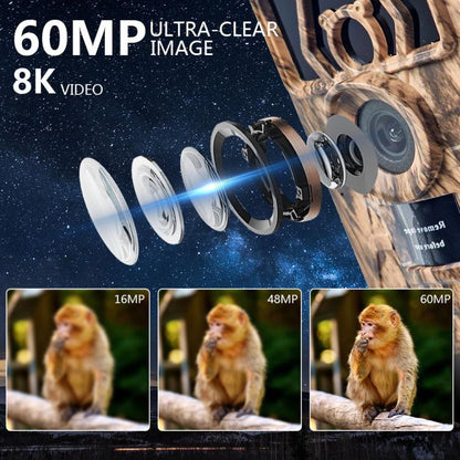 Ultra HD 8K Video 60MP Photo APP WIFI Outdoor Hunting Camera, PR801W WIFI Version