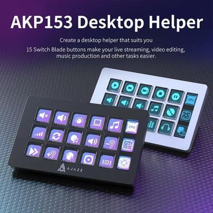 Ajazz AKP153 Multifunctional Console Panel Desktop Assistant Live Stock Tuning Custom Programming Mini Keyboard
