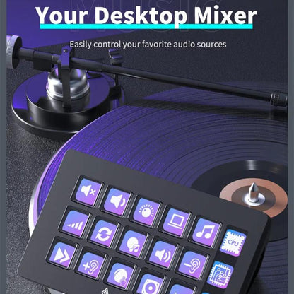 Ajazz AKP153 Multifunctional Console Panel Desktop Assistant Live Stock Tuning Custom Programming Mini Keyboard
