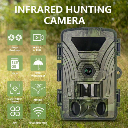 Wifi 8K Hunting Camera Outdoor Day Night Dual-use Photo Recording HD Monitoring, PR802W