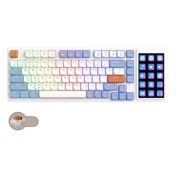 Ajazz AKP815 81 Keys Wired Mechanical Keyboard RGB Backlit LCD Screen Visual Programming Custom Driver Gaming Keyboard