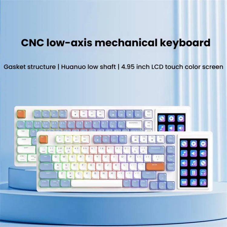 Ajazz AKP815 81 Keys Wired Mechanical Keyboard RGB Backlit LCD Screen Visual Programming Custom Driver Gaming Keyboard