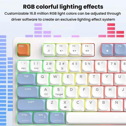 Ajazz AKP815 81 Keys Wired Mechanical Keyboard RGB Backlit LCD Screen Visual Programming Custom Driver Gaming Keyboard