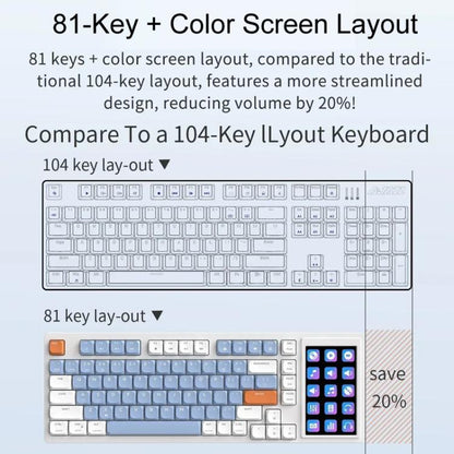 Ajazz AKP815 81 Keys Wired Mechanical Keyboard RGB Backlit LCD Screen Visual Programming Custom Driver Gaming Keyboard