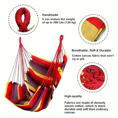 Outdoor Hammock Hanging Chair Fabric Swing Without Pillow And Cushion