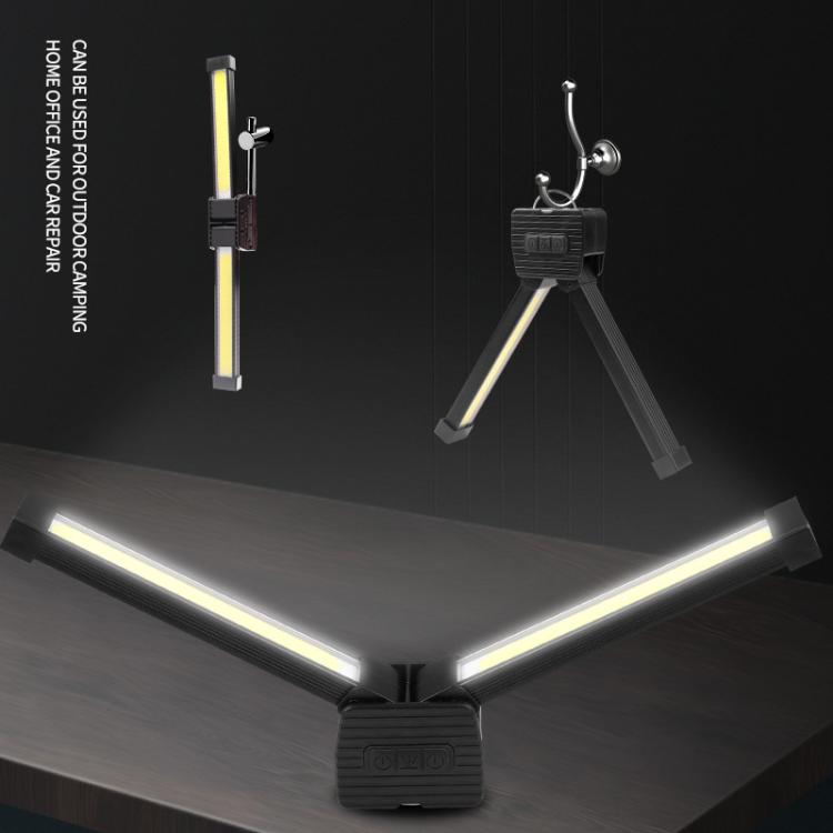 Double-Sided COB 90-Degree Folding Work Light Magnet With Hook Maintenance Light