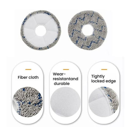 2pcs /Pack Mop Pads Rag For Ecovacs DEEBOT X1 TURBO / X1 PLUS/ X1 OMNI / T10 TURBO