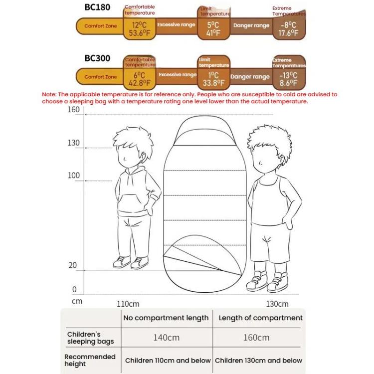 Portable Outdoor Camping Cotton Kids Sleeping Bag Camping Warm Quilt, Naturehike BC180 Thin, Naturehike BC300 Thick