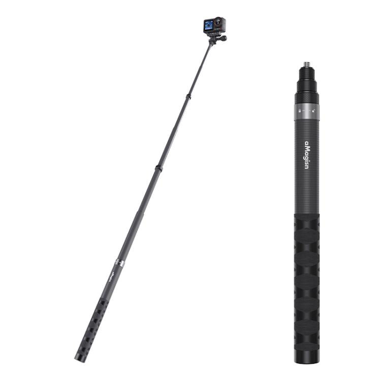 aMagisn 1.2m Carbon Fiber Invisible Selfie Stick for Action Camera Phone, AM23