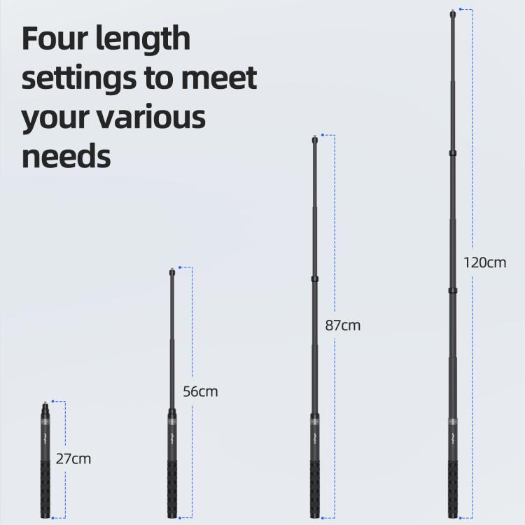 aMagisn 1.2m Carbon Fiber Invisible Selfie Stick for Action Camera Phone, AM23
