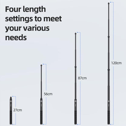 aMagisn 1.2m Carbon Fiber Invisible Selfie Stick for Action Camera Phone, AM23