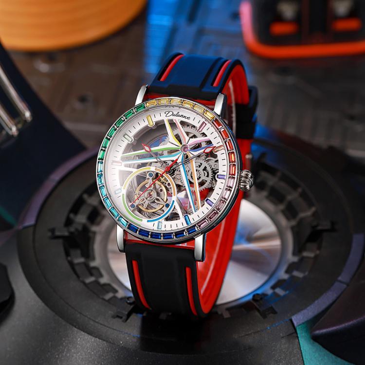 Dulunwe 6057A 30m Waterproof Luminous Fully Automatic Mechanical Watch, Steel Strap Black, Steel Strap White, Leather Strap Black, Leather Strap White, Silicone Strap Black, Silicone Strap White