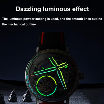 Dulunwe 6057A 30m Waterproof Luminous Fully Automatic Mechanical Watch, Steel Strap Black, Steel Strap White, Leather Strap Black, Leather Strap White, Silicone Strap Black, Silicone Strap White