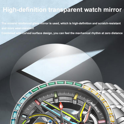 Dulunwe 6057A 30m Waterproof Luminous Fully Automatic Mechanical Watch, Steel Strap Black, Steel Strap White, Leather Strap Black, Leather Strap White, Silicone Strap Black, Silicone Strap White