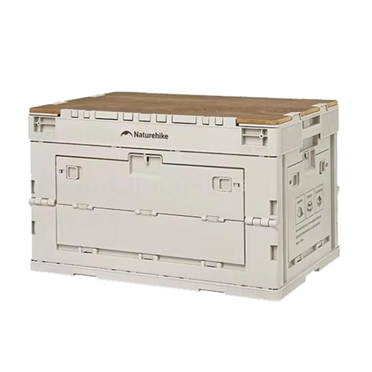 Naturehike Outdoor Large Capacity Folding Storage Box Portable Camping Table, 23L Light Gray, 52L Light Gray