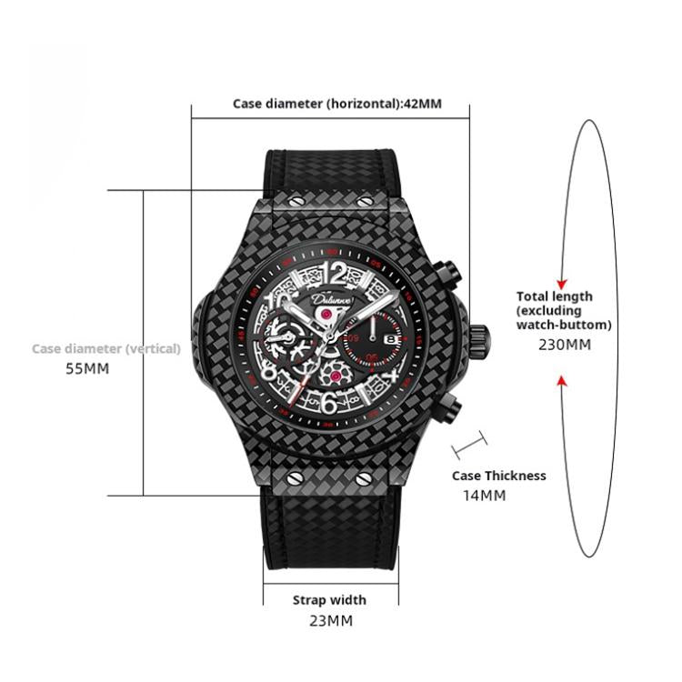 Dulunwe 6067A 30m Waterproof Luminous Automatic Mechanical Watch