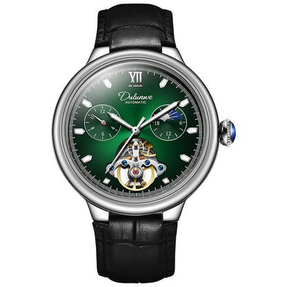 Dulunwe 6049B 30m Waterproof Luminous Flywheel Fully Automatic Mechanical Watch
