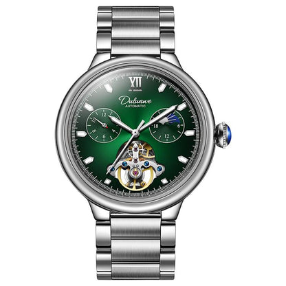 Dulunwe 6049B 30m Waterproof Luminous Flywheel Fully Automatic Mechanical Watch