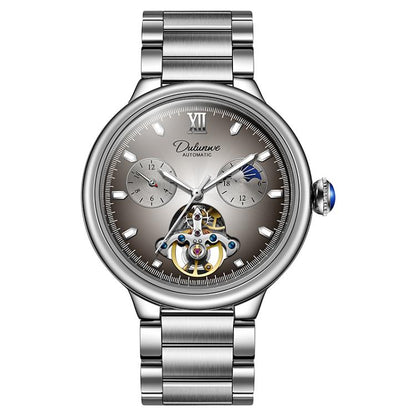 Dulunwe 6049B 30m Waterproof Luminous Flywheel Fully Automatic Mechanical Watch