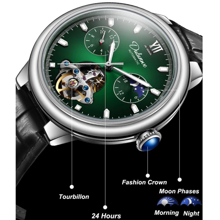 Dulunwe 6049B 30m Waterproof Luminous Flywheel Fully Automatic Mechanical Watch