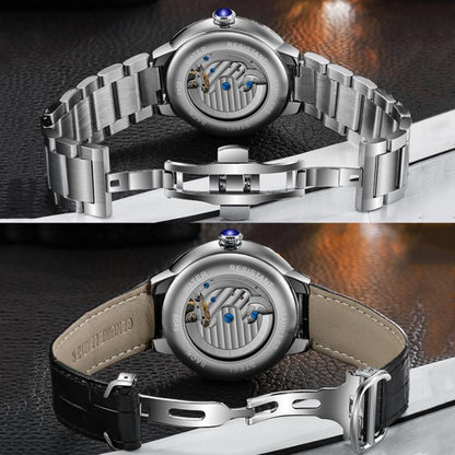 Dulunwe 6049B 30m Waterproof Luminous Flywheel Fully Automatic Mechanical Watch