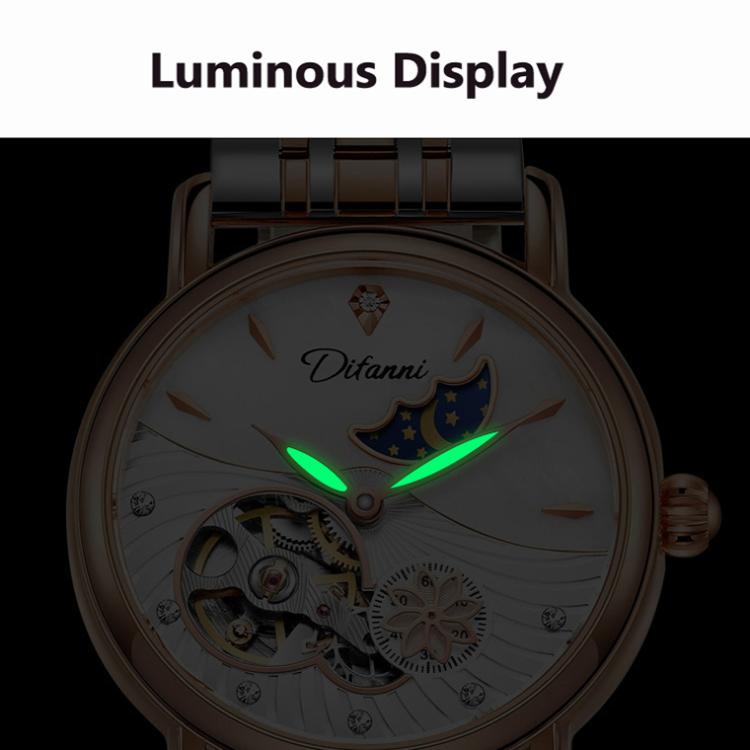 Dulunwe 6023C 30m Waterproof Fully Automatic Mechanical Watch, Rose Gold Leather Pink, Rose Gold Leather Green, Rose Gold Leather Red, Rose Gold Leather White, Natural Leather Pink, Natural Leather Green, Natural Leather Red, Natural Leather White