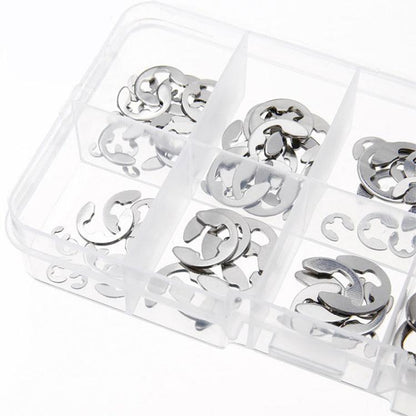 M1.5-M10 304 Stainless Steel E-Type Open Retaining Ring Kit, E-Type Open Retaining Ring Kit