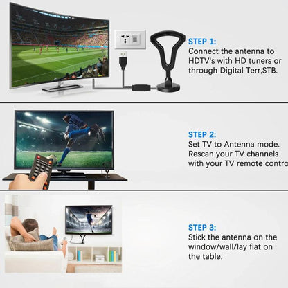 Digital TV Antenna Indoor Outdoor Signal Receiver DVB-T2 Terrestrial Wave TV Antenna, 5M DVB-T2